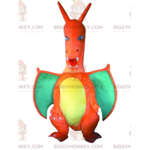 Charizard BIGGYMONKEY™ mascottekostuum, beroemde draak in