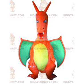 Charizard BIGGYMONKEY™ maskotdräkt, berömd drake i Pokemon