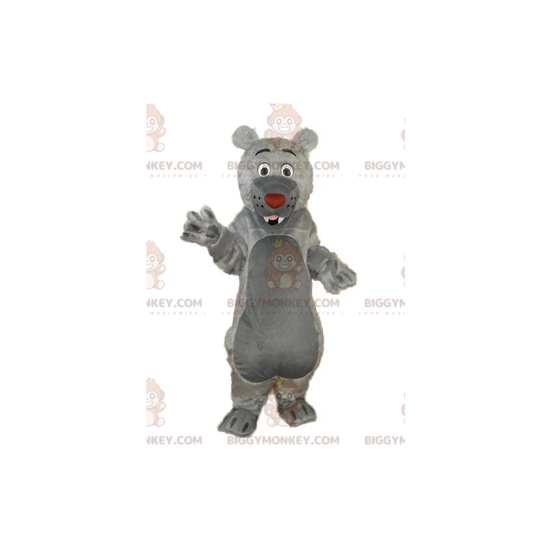 BIGGYMONKEY™ Baloo-stil gråbjörnmaskotdräkt, grå