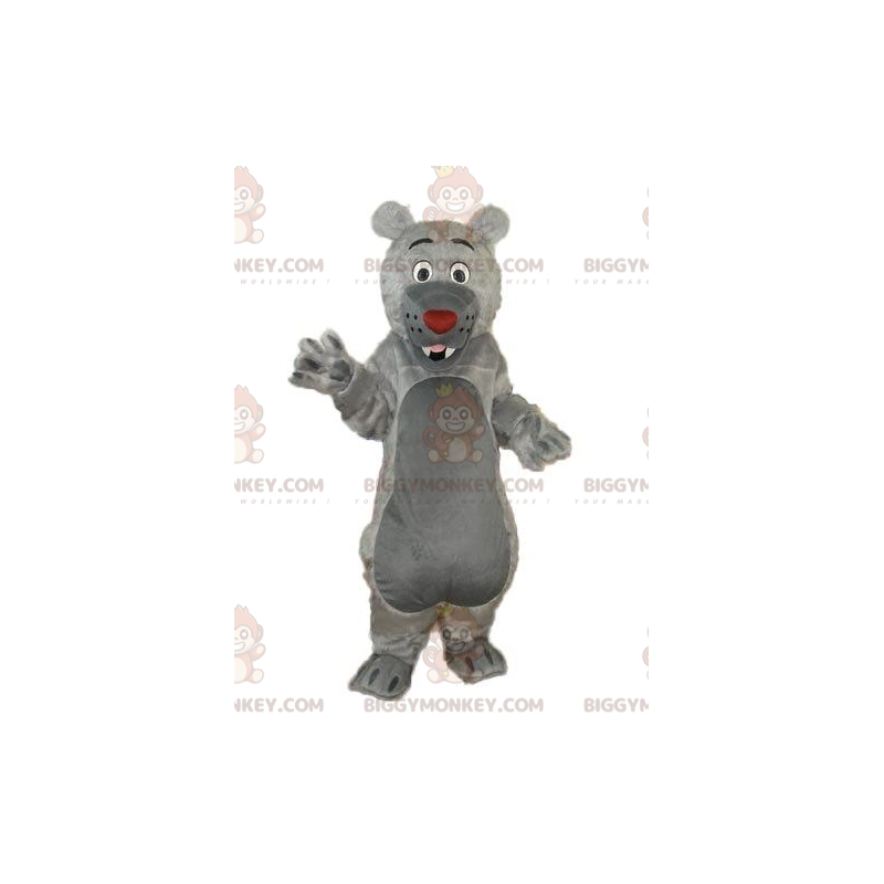 BIGGYMONKEY™ Baloo Style Grey Bear maskottiasu, harmaa nalleasu