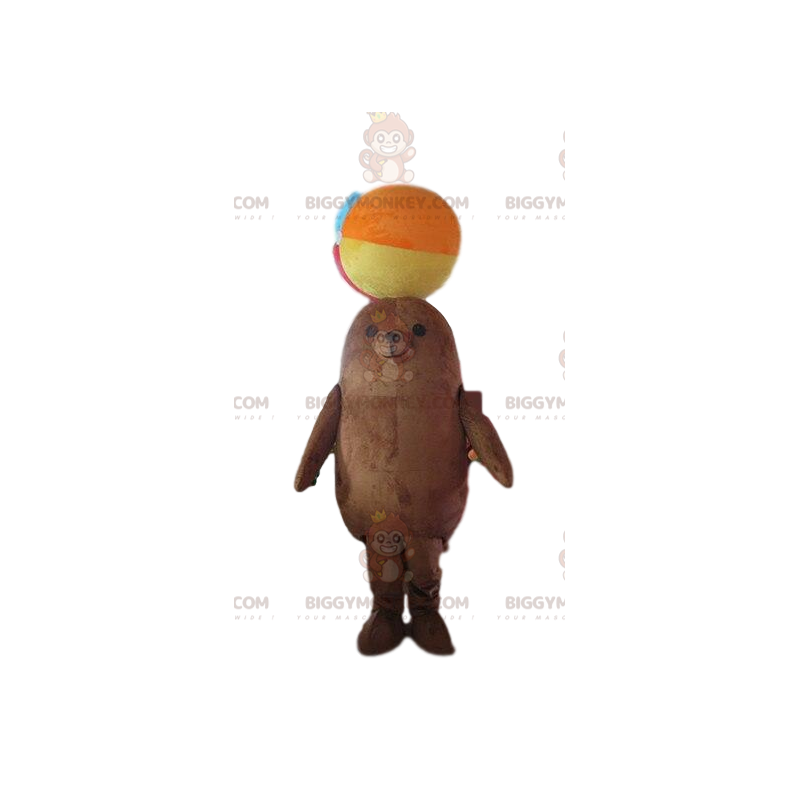 BIGGYMONKEY™ mascot costume of brown sea lion, sea lion