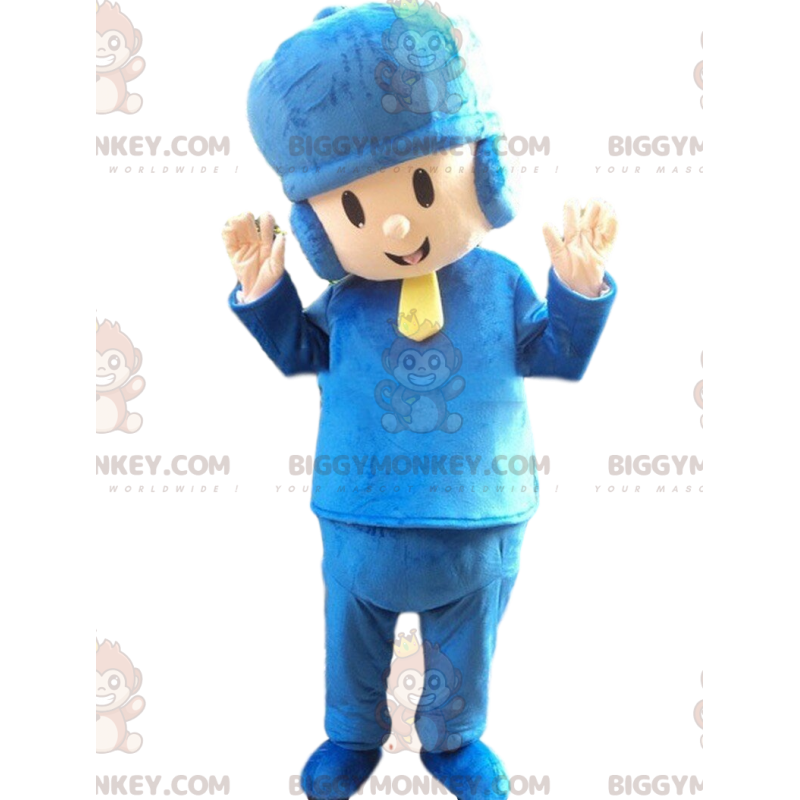 Costume da mascotte BIGGYMONKEY™ da ragazzo vestito di blu con