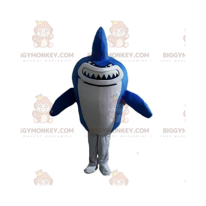 Disfraz de mascota BIGGYMONKEY™ tiburón azul y blanco gigante