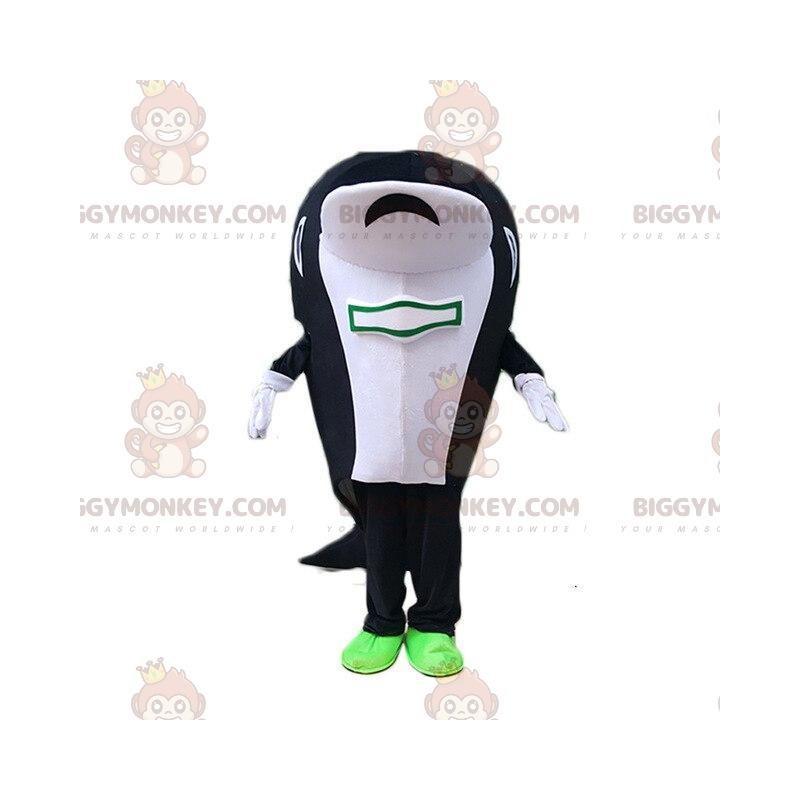 BIGGYMONKEY™ Costume da mascotte Orca, balena bianca e nera