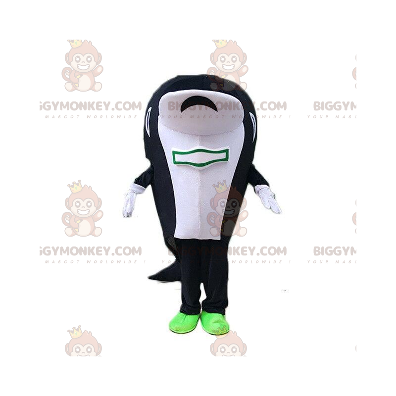 Disfraz de mascota BIGGYMONKEY™ Orca, ballena blanca y negra