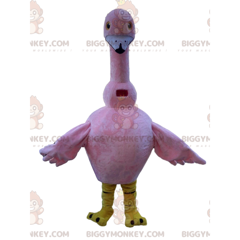 Costume da mascotte Flamingo BIGGYMONKEY™, costume da uccello