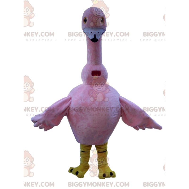 Fantasia de mascote Flamingo BIGGYMONKEY™, fantasia de pássaro