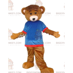 pukeutuneen karhun BIGGYMONKEY™ maskottiasu, värikäs nallepuku