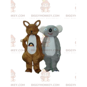mascotte BIGGYMONKEY™ de kangourou et de koala, costumes