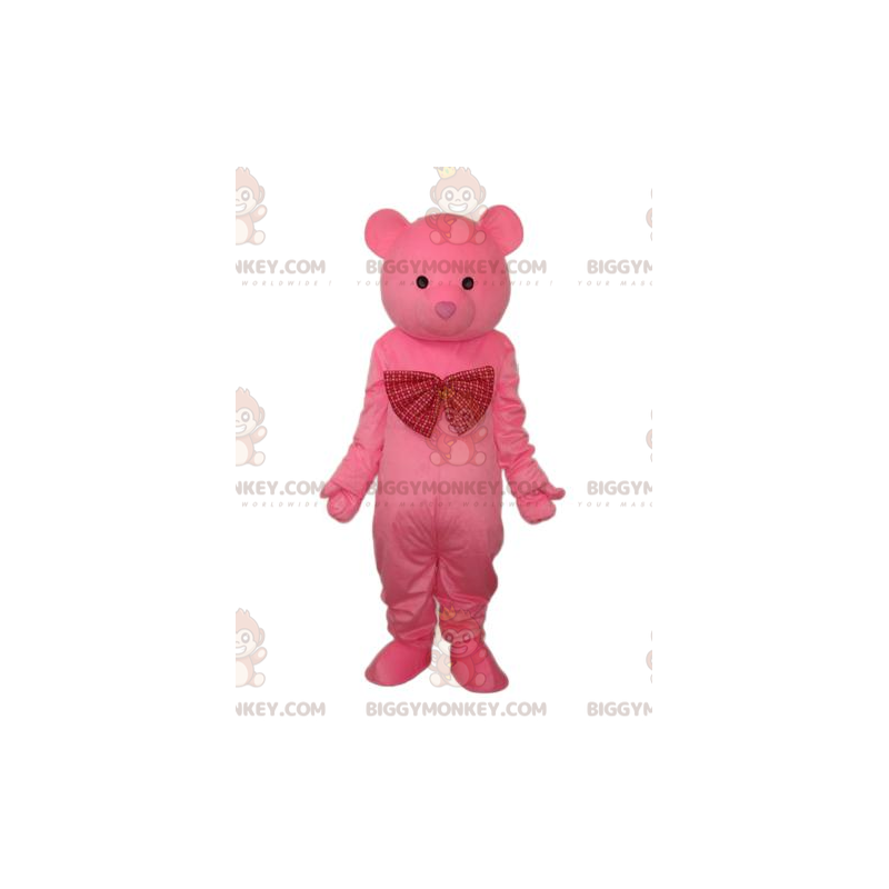 Pink bjørn BIGGYMONKEY™ maskot kostume, pink bamse kostume -
