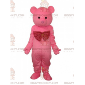 Costume da mascotte orso rosa BIGGYMONKEY™, costume da