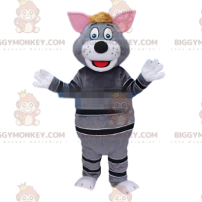 BIGGYMONKEY™ costume da mascotte gatto grigio, costume da gatto