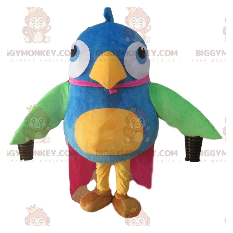 Big colorful bird BIGGYMONKEY™ mascot costume, multicolor bird