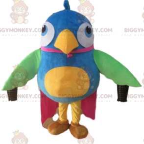 Costume de mascotte BIGGYMONKEY™ de gros oiseau coloré, costume