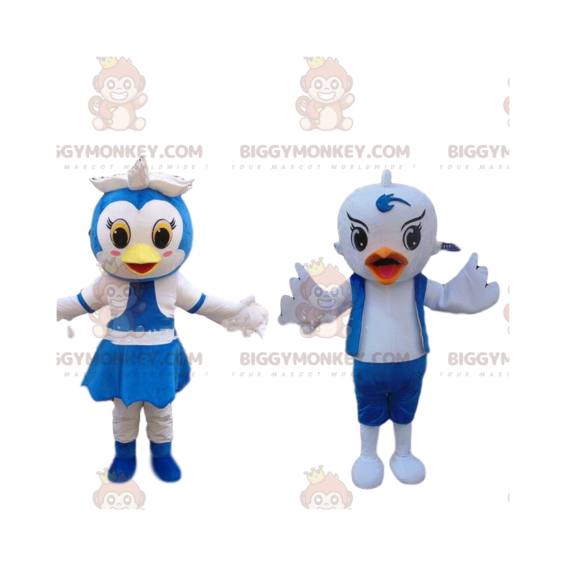 2 mascote de pássaros do BIGGYMONKEY™, casal de aves marinhas