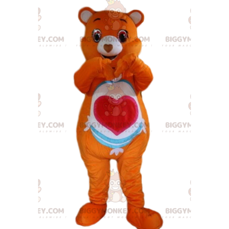 Orange Care Bear BIGGYMONKEY™ maskotkostume, orange