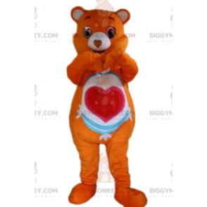 Orange Care Bear BIGGYMONKEY™ maskotkostume, orange