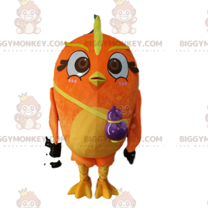 Costume de mascotte BIGGYMONKEY™ de gros oiseau orange, costume