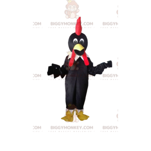 Black bird BIGGYMONKEY™ mascot costume, crow costume, hen fancy