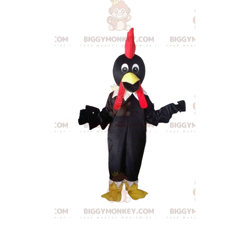 Black bird BIGGYMONKEY™ maskotdräkt, kråkdräkt, hönsdräkt -