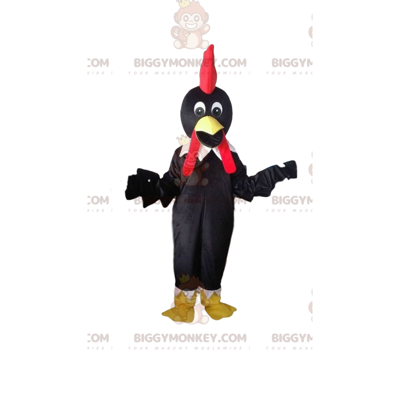 Costume de mascotte BIGGYMONKEY™ d'oiseau noir, costume de