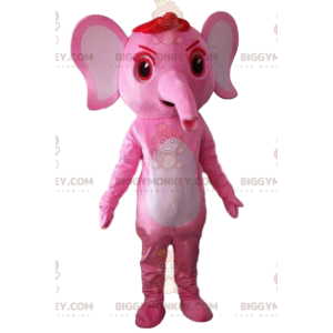 Fantasia de mascote de elefante rosa BIGGYMONKEY™, fantasia de