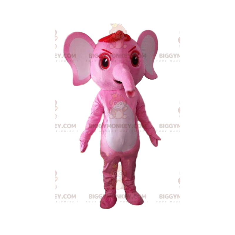 Giant Pink and White Elephant BIGGYMONKEY™ Mascot Costume