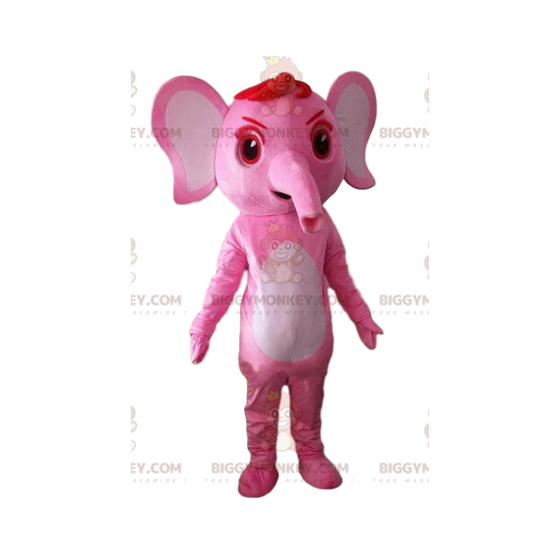 Rosa Elefant BIGGYMONKEY™ Maskottchen-Kostüm, Rosa