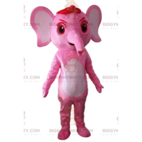 Fantasia de mascote de elefante rosa BIGGYMONKEY™, fantasia de