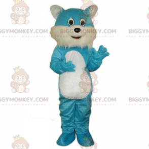 Disfraz de mascota de gato azul y blanco BIGGYMONKEY™, disfraz