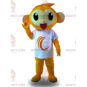 Costume da mascotte arancione scimmia BIGGYMONKEY™ con t-shirt