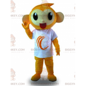 Costume de mascotte BIGGYMONKEY™ de singe orange avec un