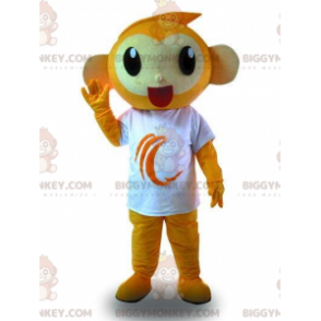 Mono naranja BIGGYMONKEY™ Traje de mascota con camiseta blanca