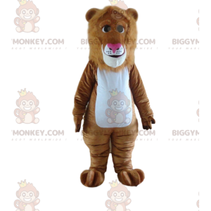 Traje de mascote de leão marrom BIGGYMONKEY™, fantasia de leão