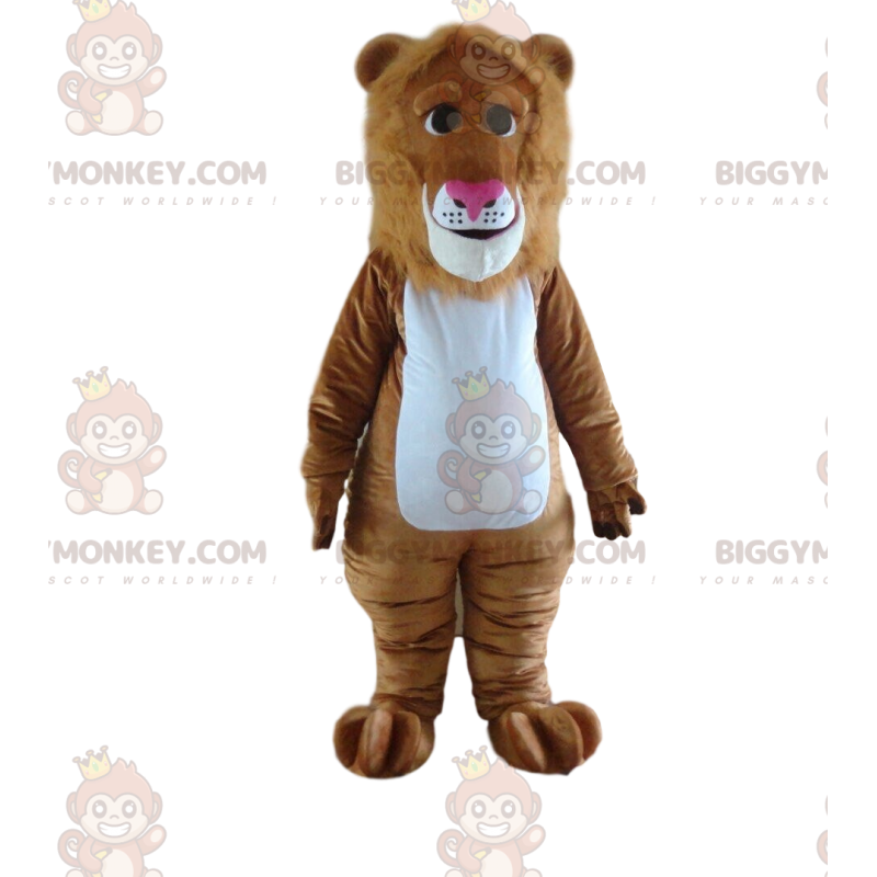 Traje de mascote de leão marrom BIGGYMONKEY™, fantasia de leão