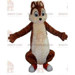 BIGGYMONKEY™ Maskottchenkostüm braunes und weißes Eichhörnchen