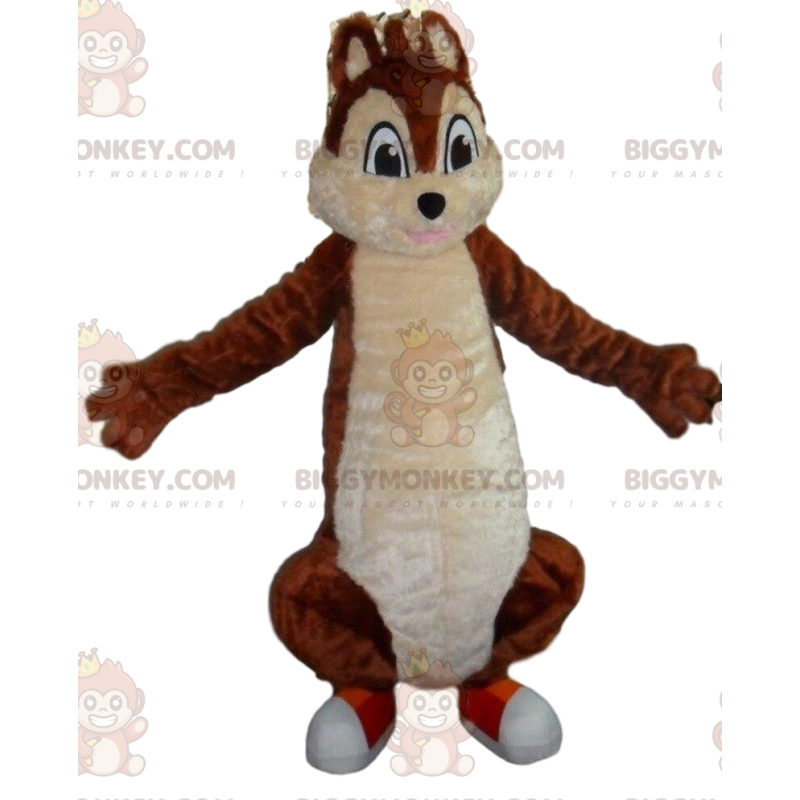 Costume de mascotte BIGGYMONKEY™ d'écureuil marron et blanc