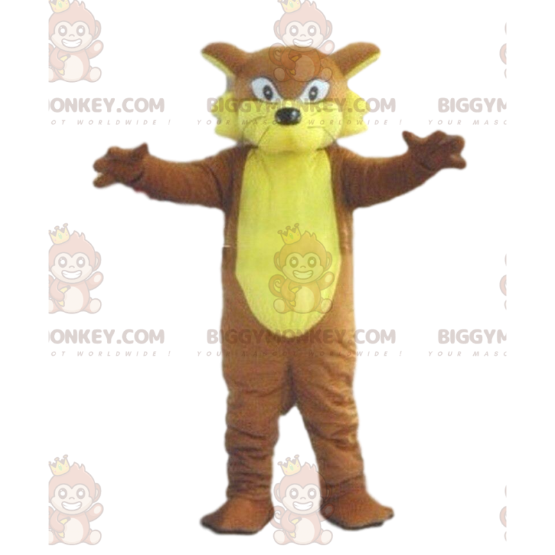 BIGGYMONKEY™ Costume da mascotte gatto marrone dall'aspetto