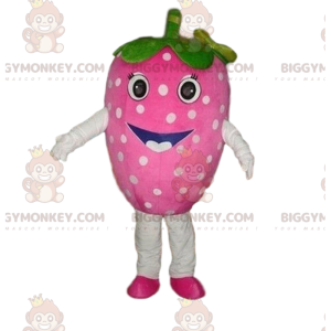 Rosa Erdbeere BIGGYMONKEY™ Maskottchenkostüm, Erdbeerkostüm