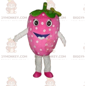 Κοστούμι μασκότ με ροζ φράουλα BIGGYMONKEY™, Στολή με φράουλα