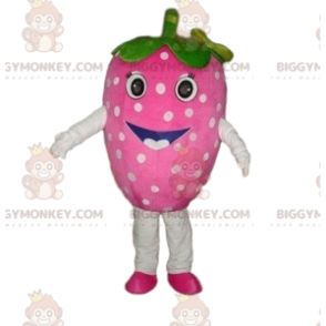 Costume de mascotte BIGGYMONKEY™ de fraise rose, costume de