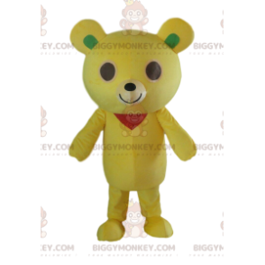 Kostým maskota žlutého medvídka BIGGYMONKEY™, kostým plyšového