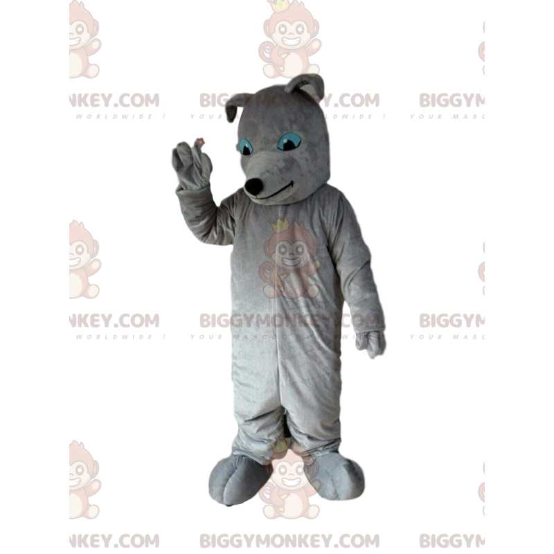 Szary pies Kostium maskotka BIGGYMONKEY™, kostium psa, szary