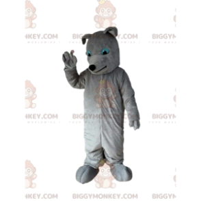 Costume de mascotte BIGGYMONKEY™ de chien gris, costume de