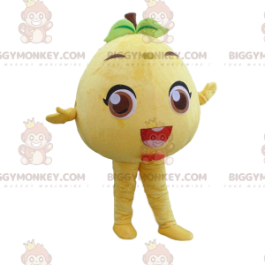 Gul grapefrukt BIGGYMONKEY™ maskotdräkt, rund fruktdräkt -