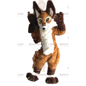 Costume de mascotte BIGGYMONKEY™ de renard marron et blanc