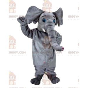 Grauer Elefant BIGGYMONKEY™ Maskottchenkostüm, Zirkuskostüm