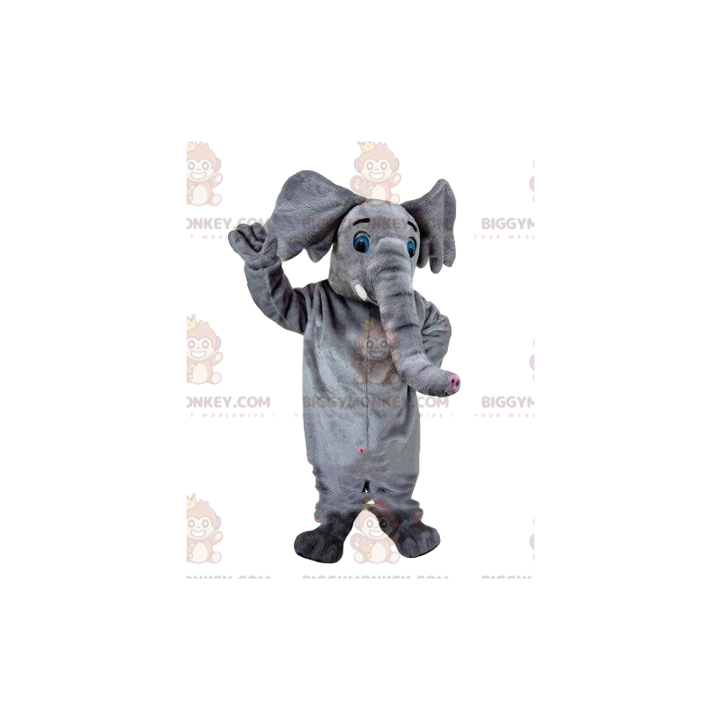 Costume de mascotte BIGGYMONKEY™ d'éléphant gris, costume de