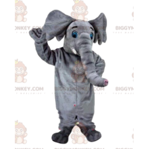 Grauer Elefant BIGGYMONKEY™ Maskottchenkostüm, Zirkuskostüm