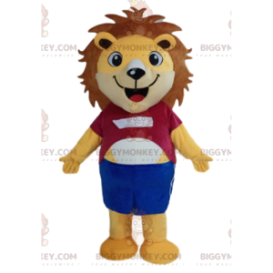 Costume de mascotte BIGGYMONKEY™ de lion jaune, costume de